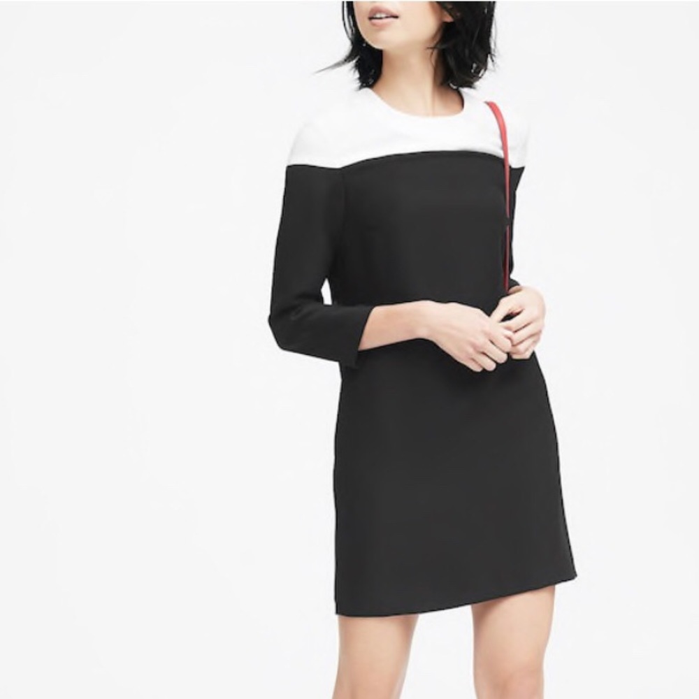 BR Black and White Shift Dress